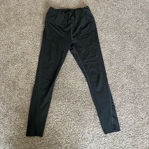 Dark Green Athleta Leggings with Pockets & Elastic Waist